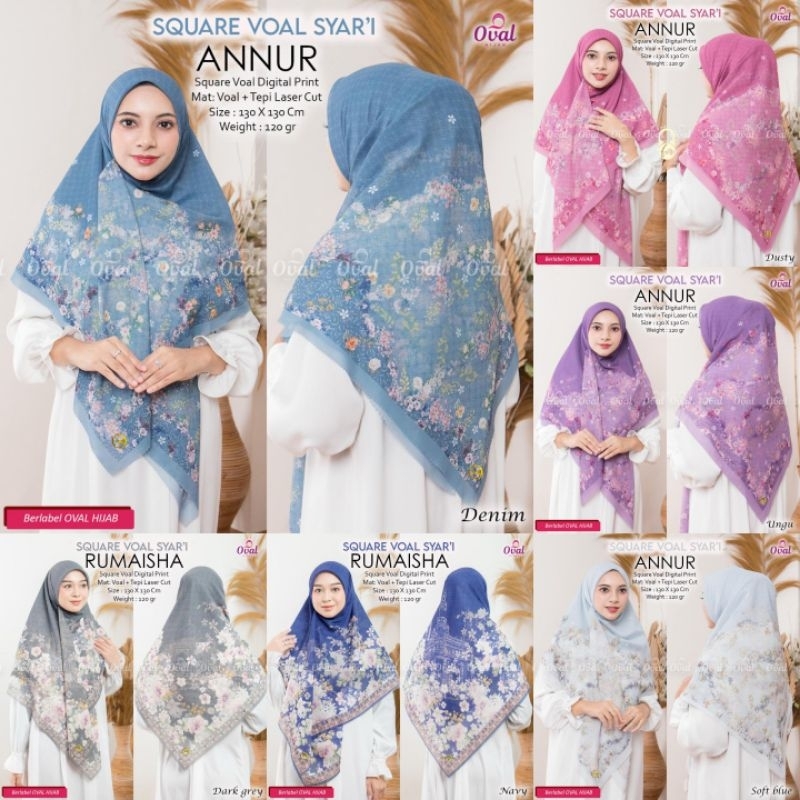 New Arrivals Jilbab Kerudung Khimar Hijab Square Segi Empat Segi Tiga Syar'i Jumbo Katun Voal Motif 