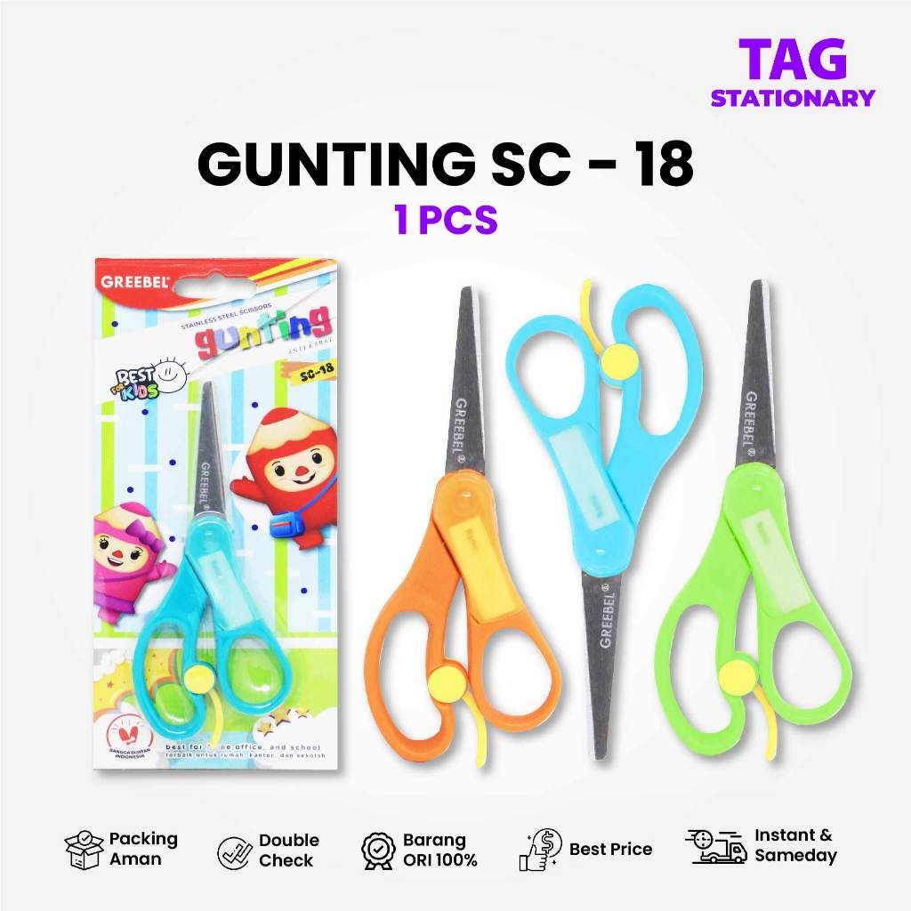 

GREEBEL Gunting SC-18 (PCS) / Gunting Kertas / Gunting Sekolah Timur Agung Grosir