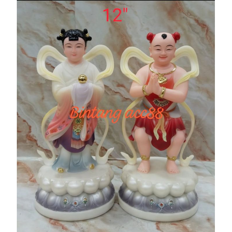 patung pengapit dewi kwan im/ kwan in / guan yin - mamer - 12inch