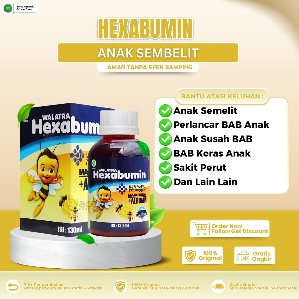 Madu Hexabumin Mengatasi Sembelit Pada Anak Susah BAB Sakit Perut BAB Keras Pada Anak Perlancar BAB