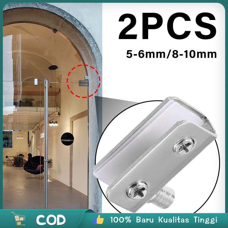 2pcs Engsel Kaca Stainless Steel Engsel Pintu Lemari Kaca Keramik Engsel Pivot Engsel Pivot Jepit Pi