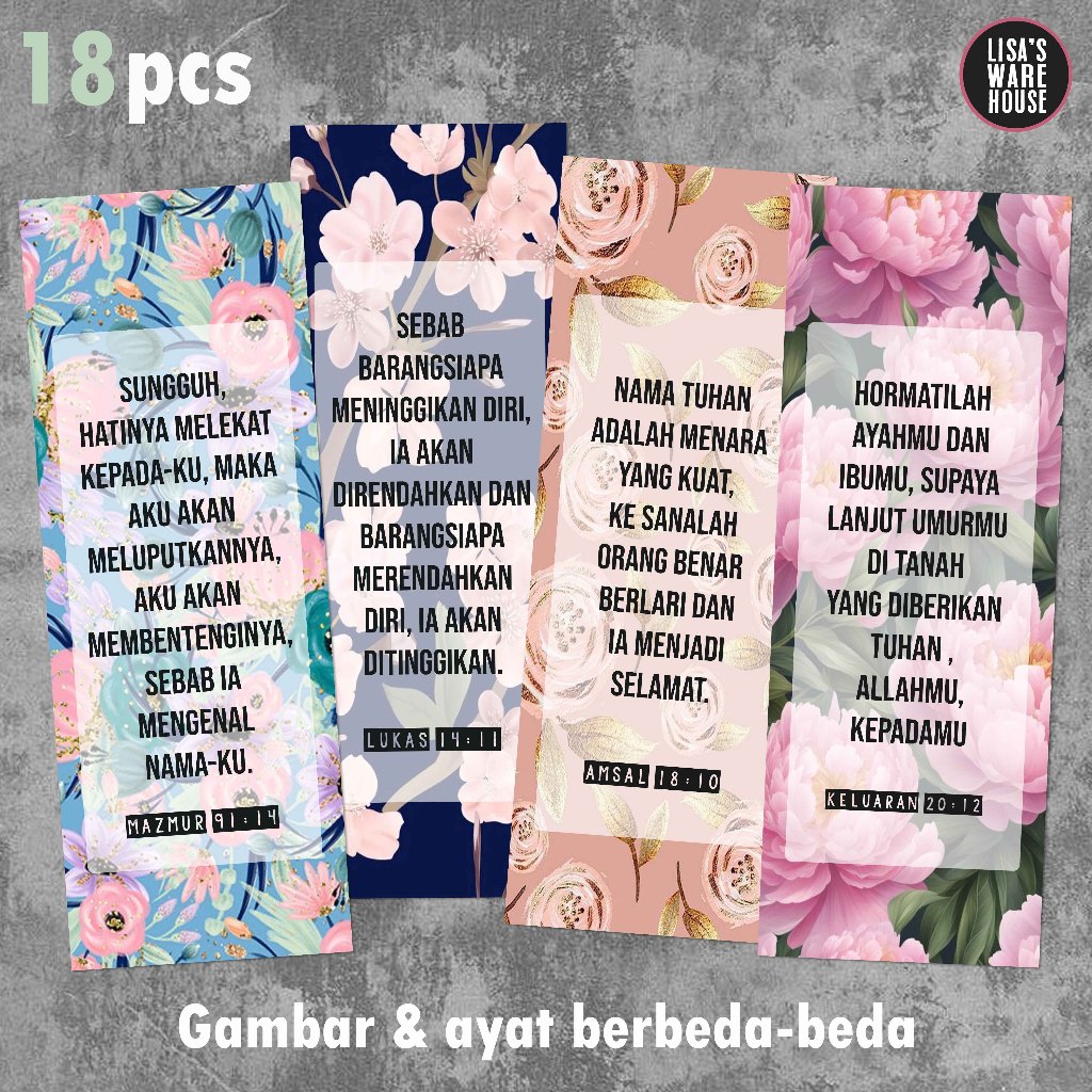 

18 Pcs Pembatas Alkitab Remaja Premium Edisi : Fairy Garden 01