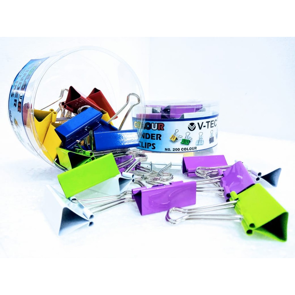 

VTEC BINDER CLIP WARNA / PENJEPIT KERTAS NO. 200 (1 tbg=24PCS)