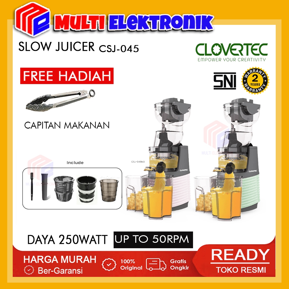 CLOVERTEC Slow Juicer Buah Tanpa Ampas CSJ-045