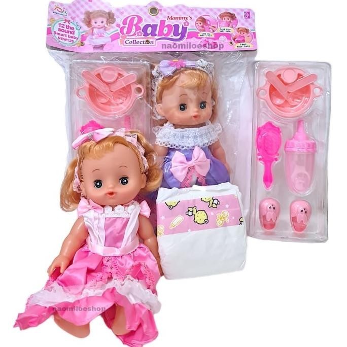 MOMMY BABY Mainan Boneka bayi bisa pipis bisa makan dann 12 suara