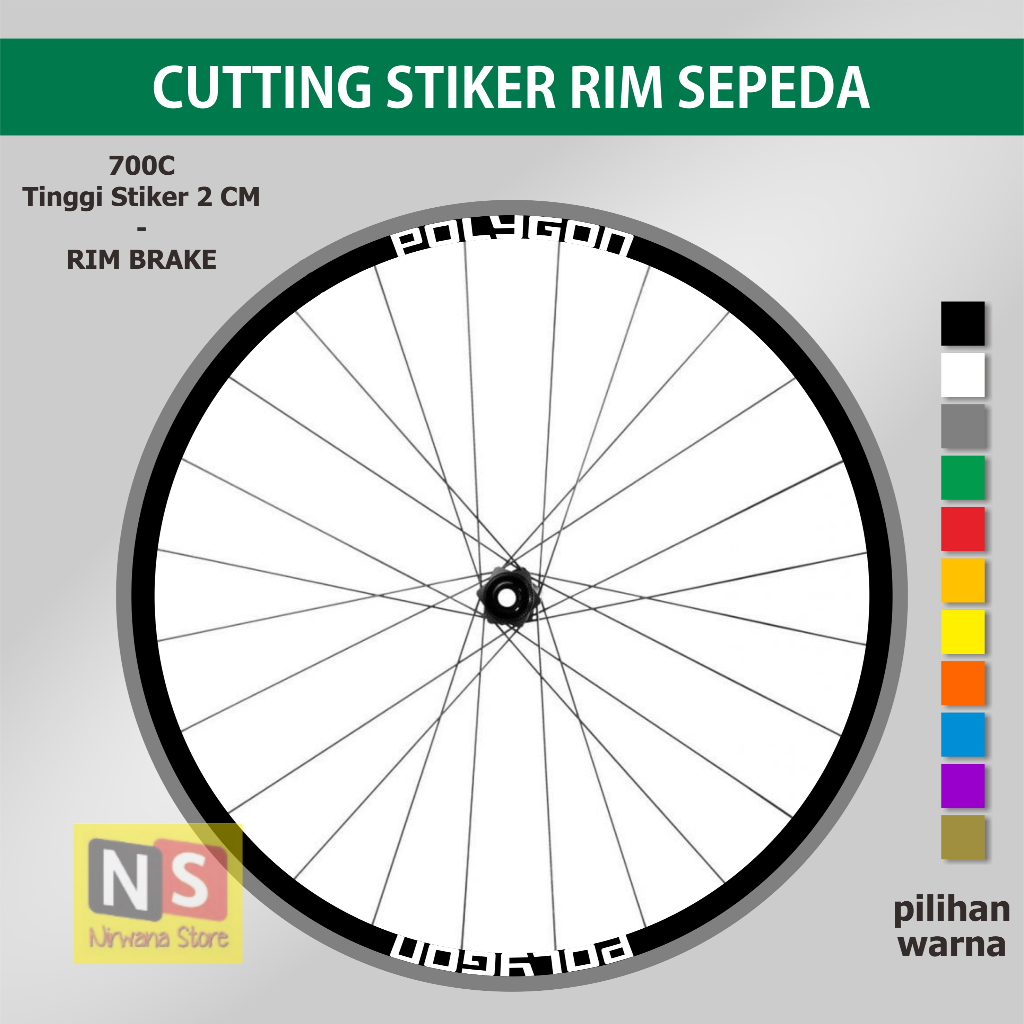 Stiker Rim Sepeda Polygon - Sticker Rim Fixie Roadbike MTB