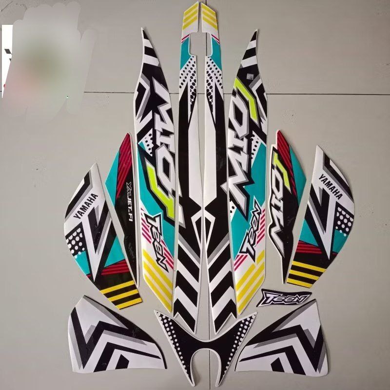 striping mio j stiker yamaha mio j teen 2012 2013 kuning putih