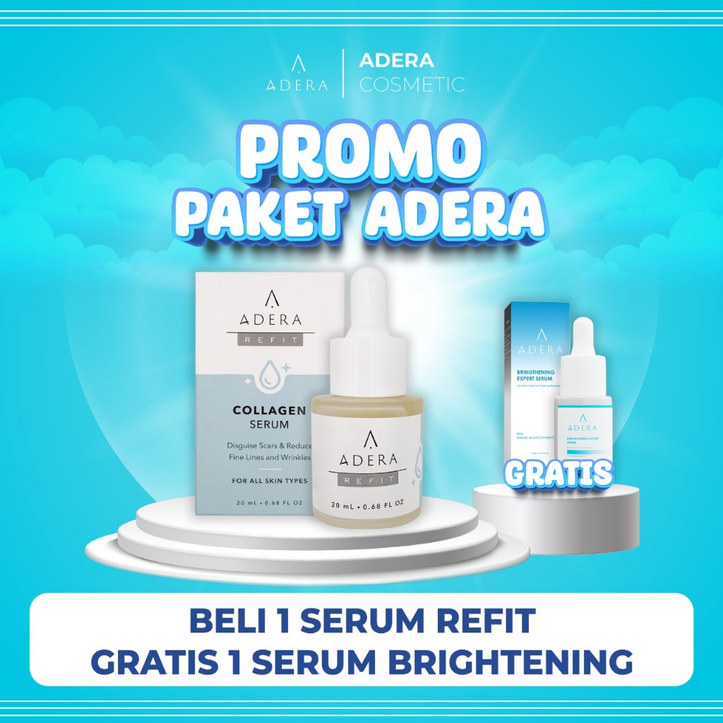 Paket Collagen Serum ADERA REFIT Menyamarkan Bekas Luka dan Mengembalikan Kesehatan Kulit Sudah BPOM