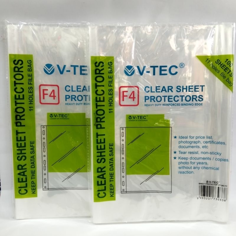 

Sheet Protector F4 / Pocket Clear V-Tec / Ukuran F4 Folio VT-303 (10 lembar)