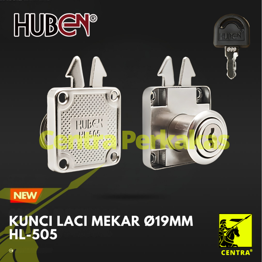 HUBEN HL-505 Kunci Laci Mekar Ø19mm-Kunci Lemari Pintu Sliding