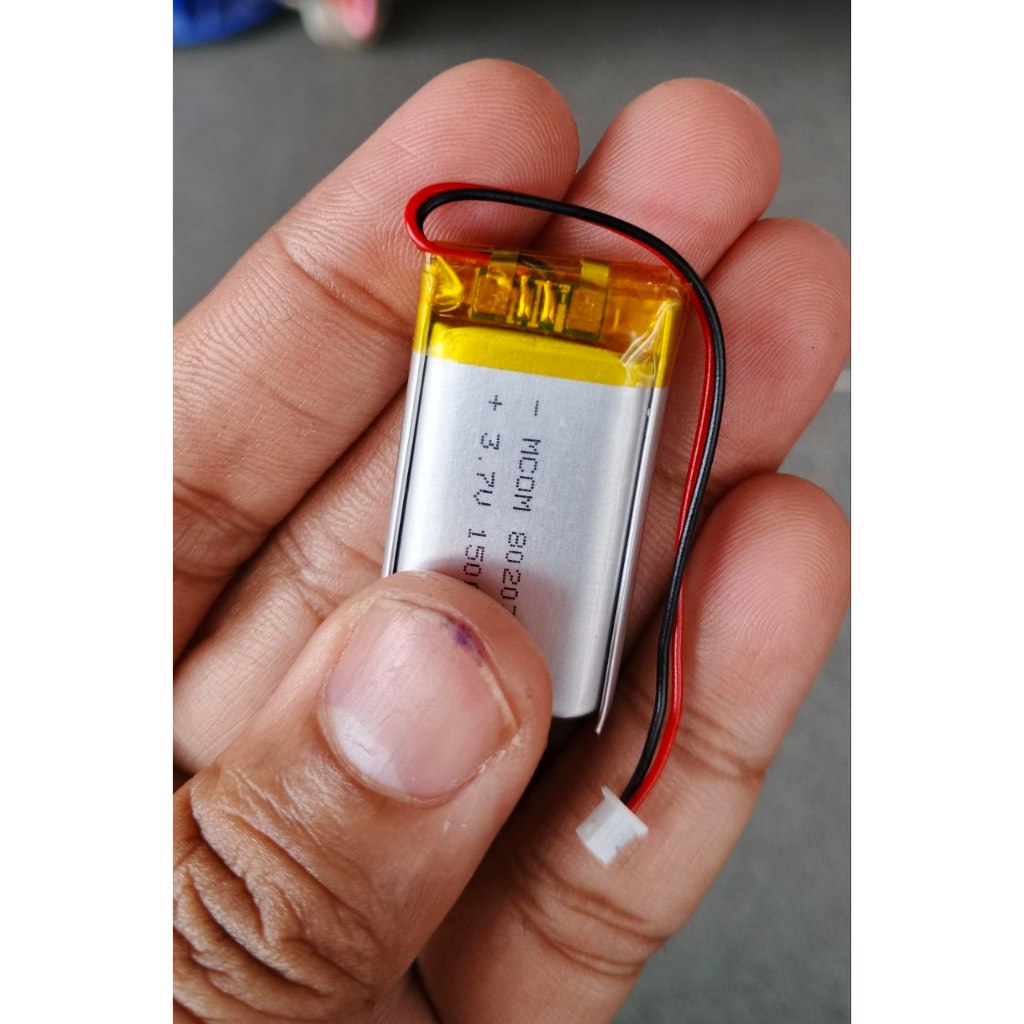 Mitsuyama_ Baterai Soket Kabel 2 Batre Kabel Soket 2 Pin 802035 P 30Mm L 20Mm T 8Mm 1500Mah For