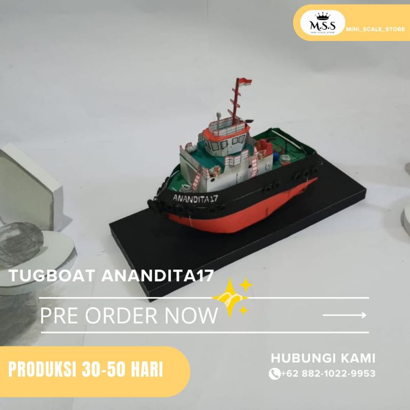Miniatur tugboat anandita17/ miniatur tugboat/ miniatur kapal/ miniatur kapal Indonesia/ miniatur In