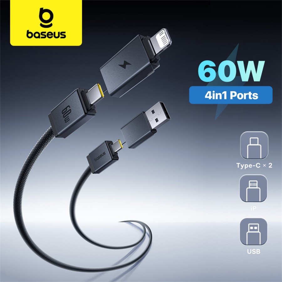 BASEUS VERSATILE KABEL DATA MAGNETIC 4IN1 PD 60W FAST CHARGING