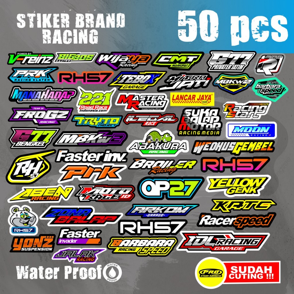 

STIKER MINI PACK ISI 50PCS STIKER BRABD BAND VYNIL WATERPROOF