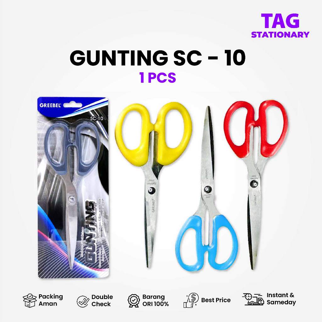 

GREEBEL Gunting SC-10 (PCS) / Gunting Kertas / Gunting Sekolah / Gunting Besar Timur Agung Grosir