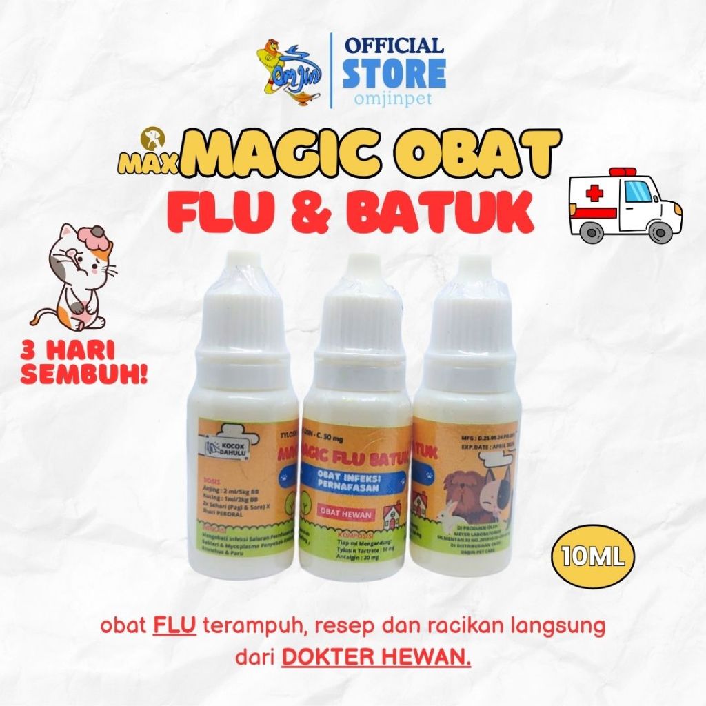 MaxMagic Flu Batuk Obat Tetes untuk Hewan