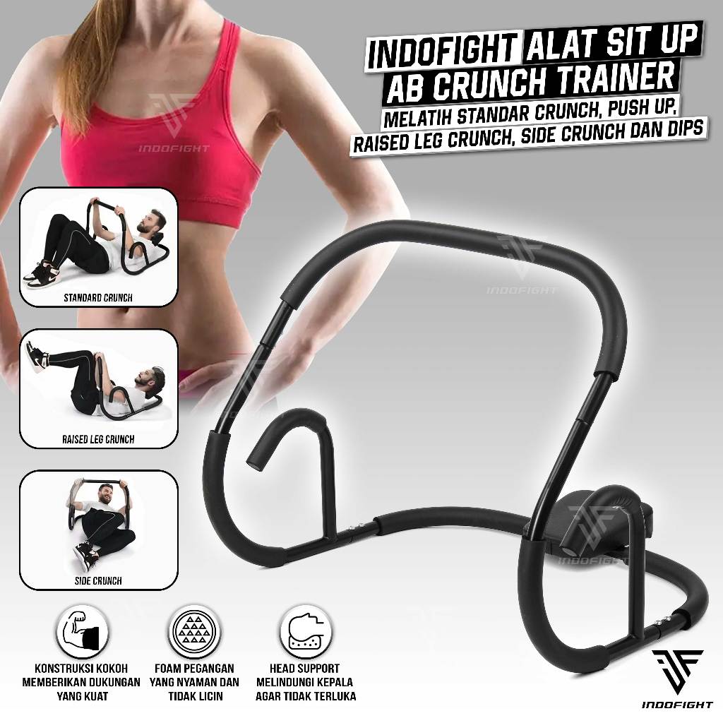 Alat Sit Up AB Crunch Trainer Indofight AB-CTI Alat Pengecil Perut Olahraga Perut Buncit Home Gym Fi