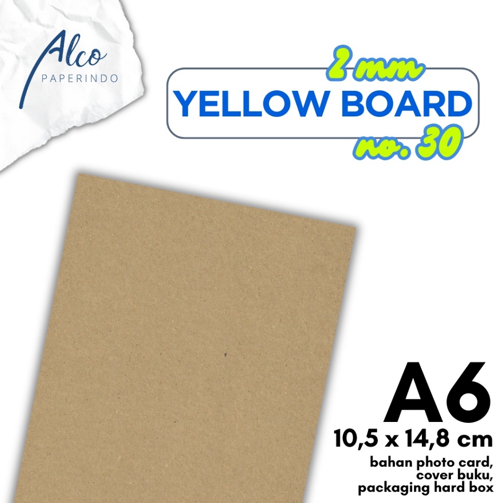 

Yellow Board Karton Kuning A6 ( 10,5X14,8cm ) No. 30 Tebal 1500 GSM