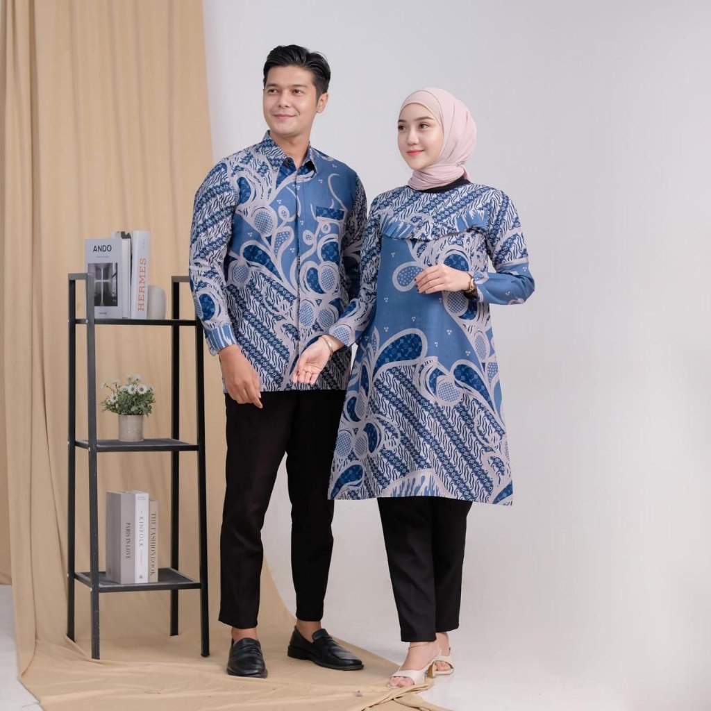 Tunik Batik Wanita ADA JUMBO LD 140 Zafira Kemeja Batik Pria