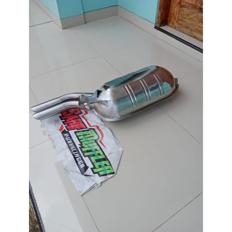 knalpot mercy w124 300 e boxer matrial plat stenlistell