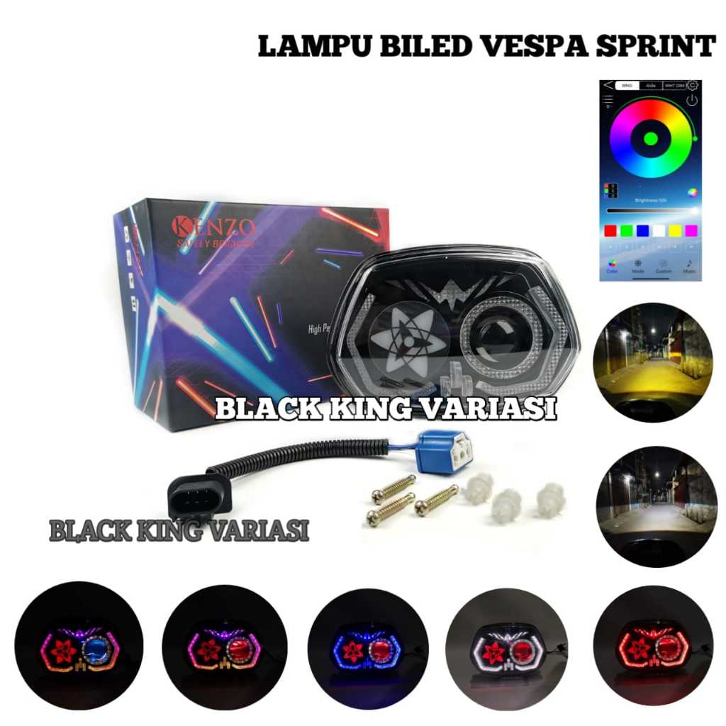 Lampu Depan Biled Vespa Sprint Iget Lampu Biled Daymaker Vespa Sprint Lampu Led Vespa RGB Headlamp L