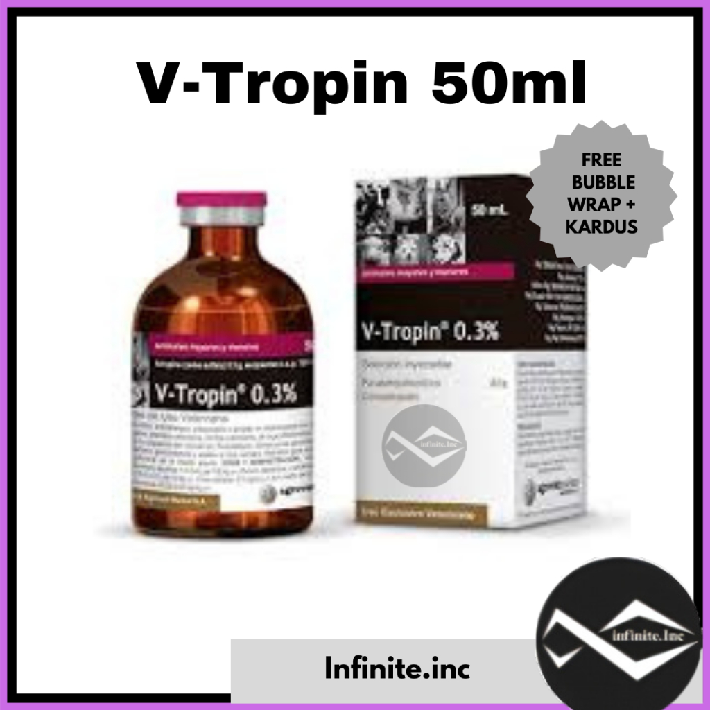 V-Tropin 0.3% 50ml Atropin V Tropin Injeksi untuk Hewan 50 ml