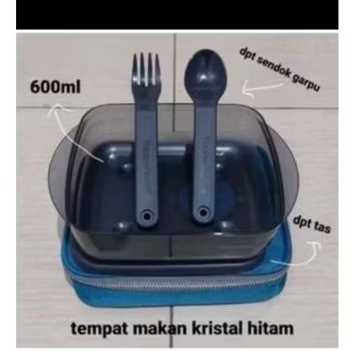 extream meal box bekal crystal hitam tupperware