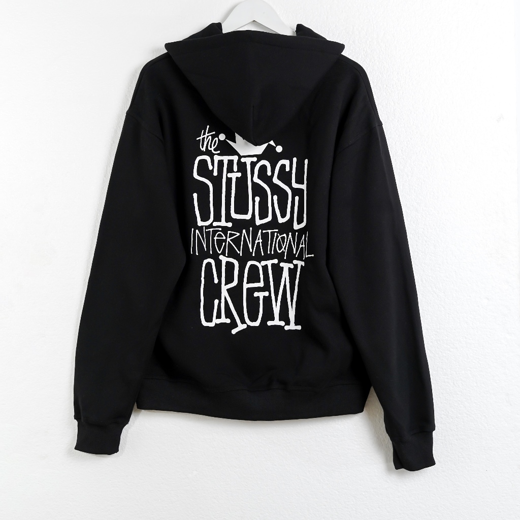 Hoodie STUSSY INTERNATIONAL CREW WHITE BLACK HOODIE 100% ORIGINAL