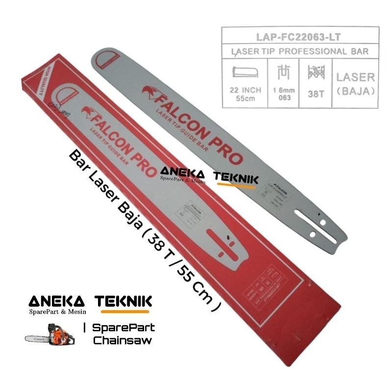 bar falcon senso chainsaw sinso 5200 5500 5800 22" / 55 Cm 38t