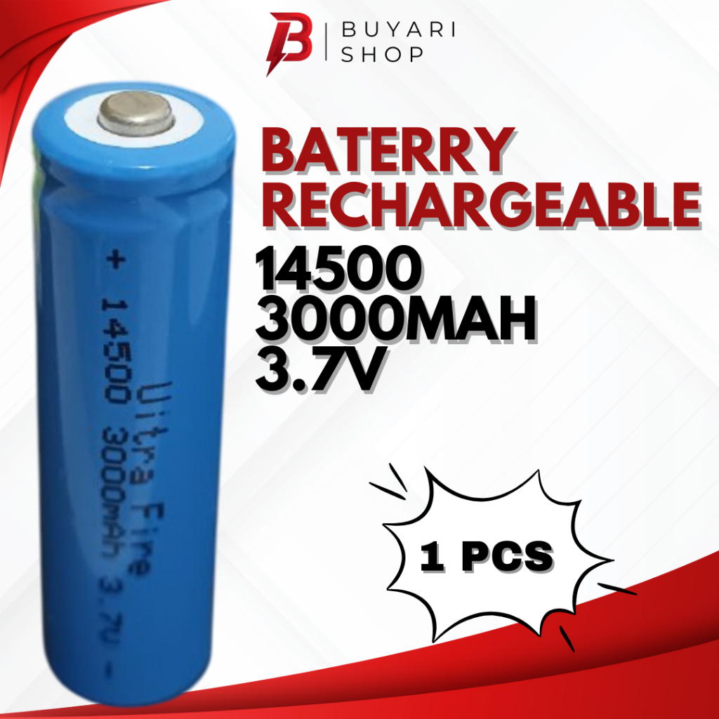 Baterai AA Rechargeable 14500 3000 mAh 3.7V Batre 14500 3.7V Batre Mainan Anak