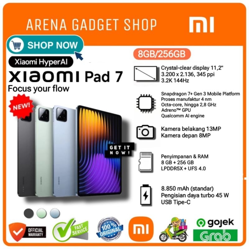 Xiaomi Pad 7 Ram 8/256GB Snapdragon 7+ Gen 3 | Layar 11.2" Garansi Resmi Xiaomi Mi Pad 7 Indonesia