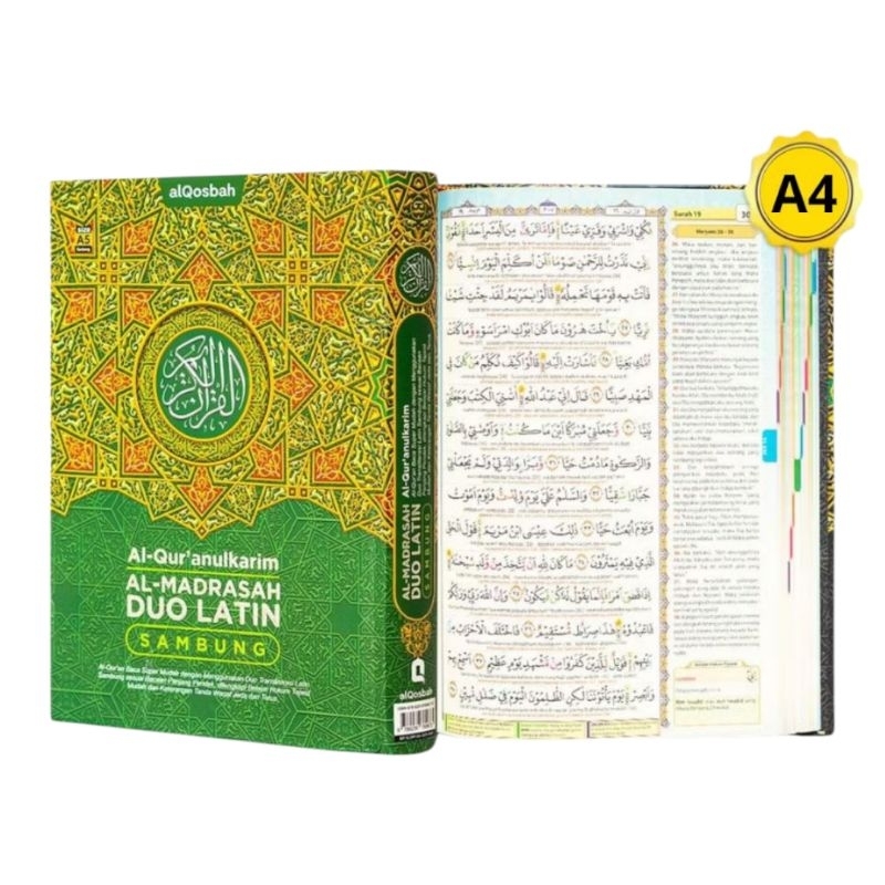 AL-QUR'ANULKARIM AL-MADRASAH DUO LATIN SAMBUNG UKURAN A4 ALQOSBAH