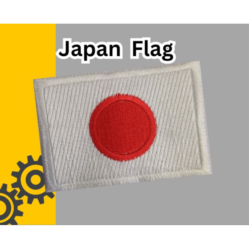 Patch Bordir Bendera Jepang. Emblem Bordir Japan Flag