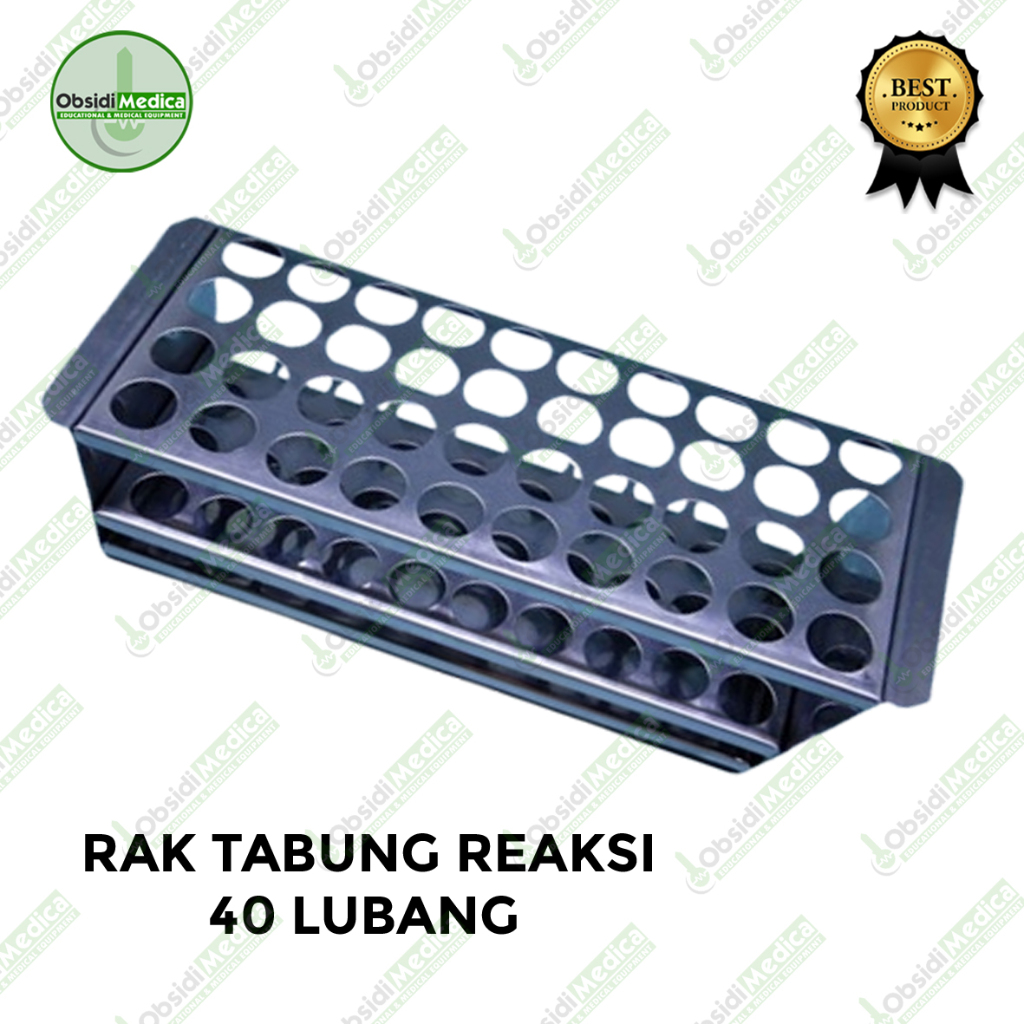 Rak Tabung Reaksi 40 Lubang Full Stainless Steel - Diameter 18mm