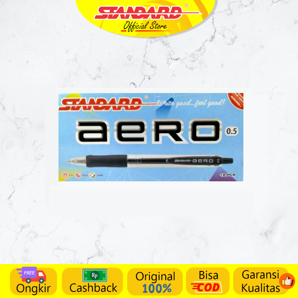 

Standard - Pulpen Aero 0.5 Gel Isi 12 Pcs ( Alat Tulis / Pen / Ballpoint / Pena )