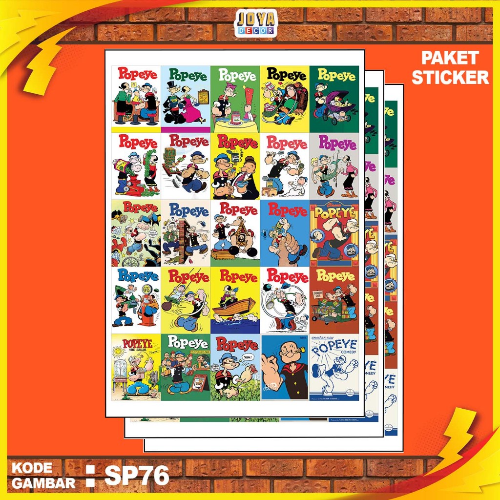 

GAMBAR STICKER POPEYE / STIKER POPEYE / PAKET STIKER POPEYE PER 25 PCS / KODESP76
