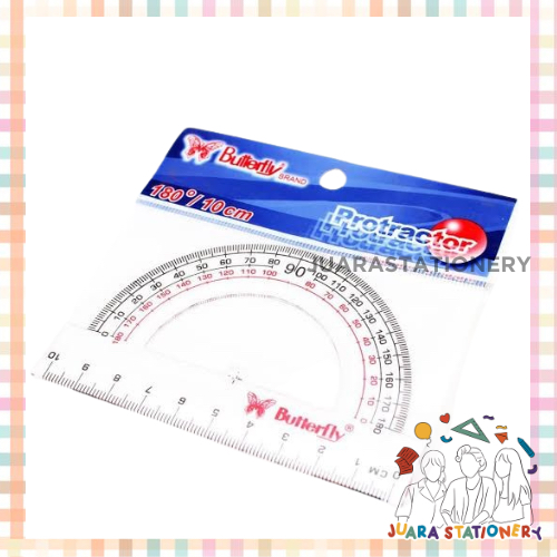 

(28) JUARASTATIONERY Busur Butterfly 180 Penggaris Busur 180º / 10 Cm - 28