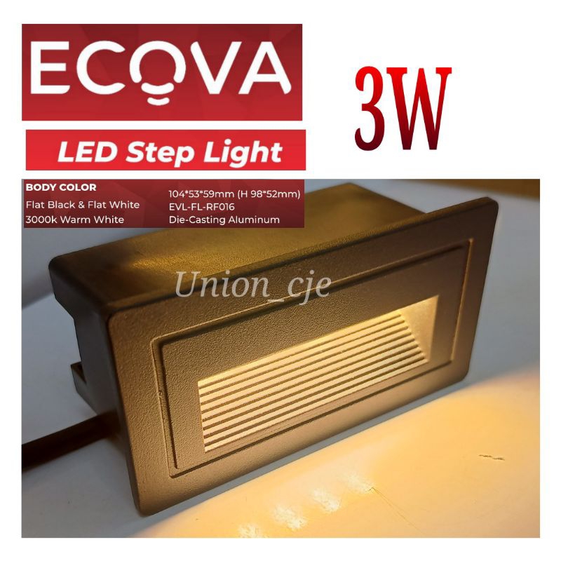 ECOVA Lampu Tangga / Step Lamp 3W / 3watt Sinar Kuning Bergaransi 2 Tahun