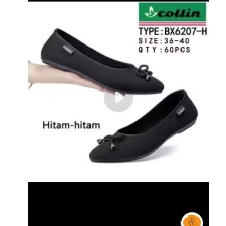 sepatu flat shoes wanita collin bx6207 h