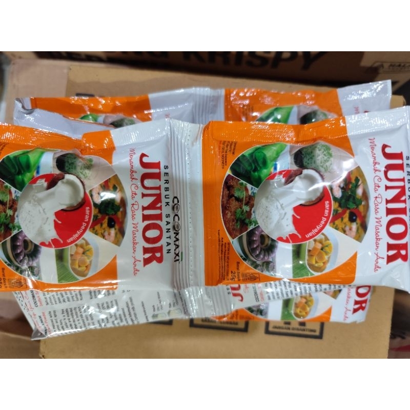 

Santan Bubuk junior 1renteng isi 10pcs/sachet.