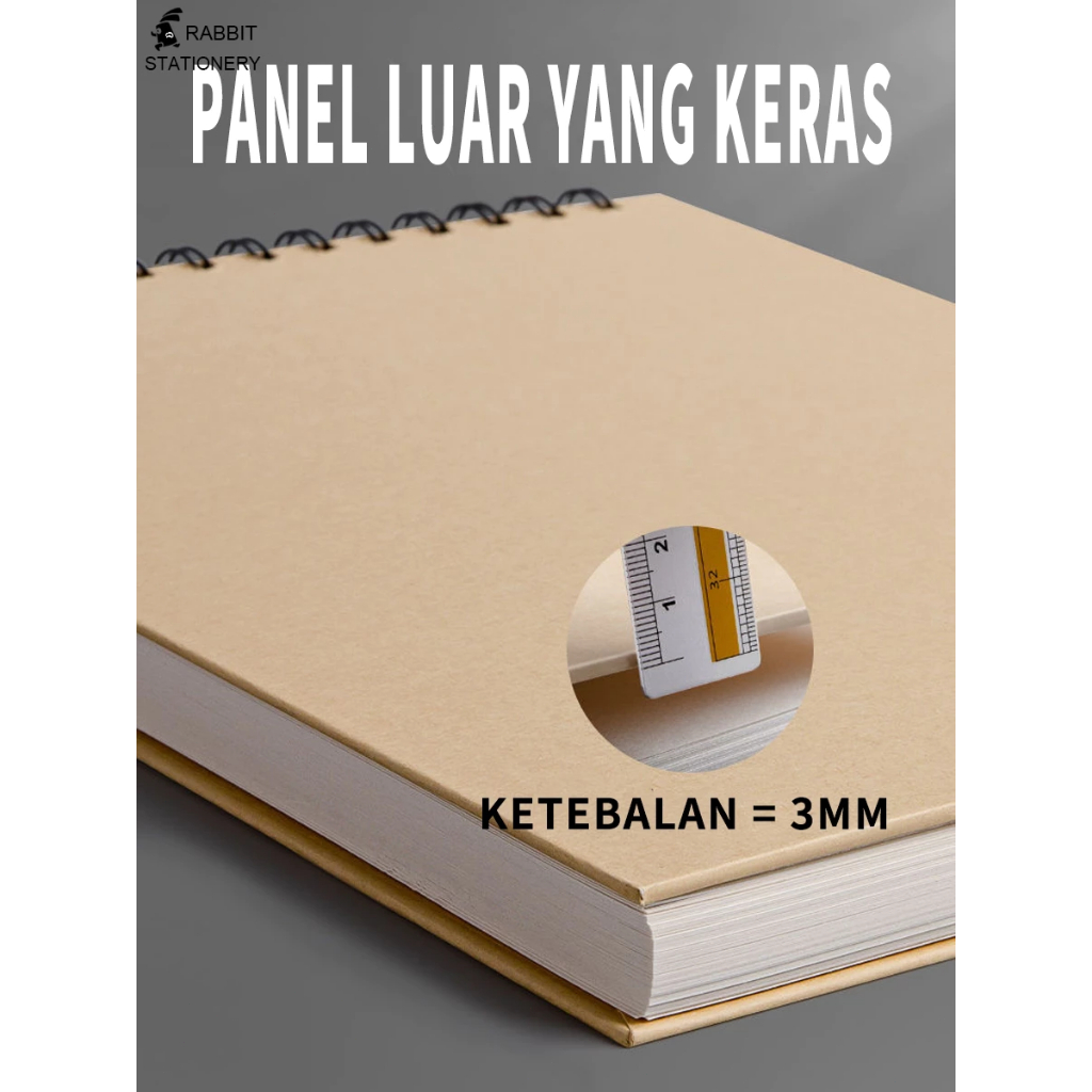 

Hhtune Sketchbook/Buku Sketsa A4/A5/A6 Vertikal Jilid Spiral/Buku Gambar30 Lembar Dapat Dibalik