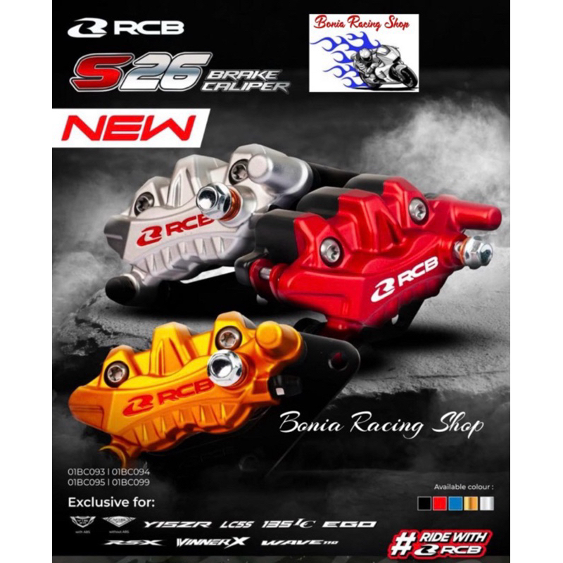 Kaliper depan RCB 2 Piston type S26 Vario / Beat / Scoopy / Genio / Spacy / CRF / KLX