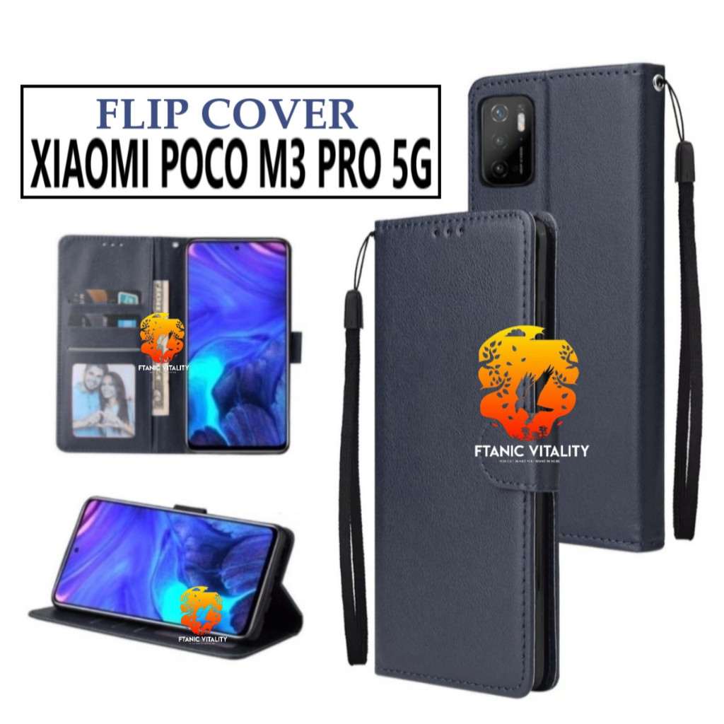 FLIP LEATHER CASING XIAOMI POCO M3 PRO 5G CASE KULIT FLIP WALLET LEATHER DOMPET KULIT PREMIUM SARUNG