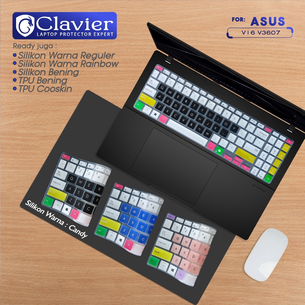 Keyboard Protector Cover untuk Asus VivoBook 16 V16 V3607 V3607V V3607VU Silikon Warna Tpu Cooskin