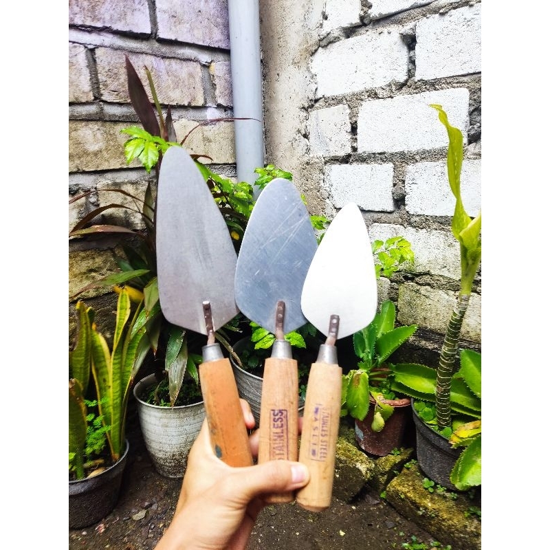 (PAKET 3 PCS)PAKET MURAH CETOK STAINLESS BESAR-TANGHUNG-KECIL CETOK TUKANG/CETOK TAMAN/CETOK SEMEN