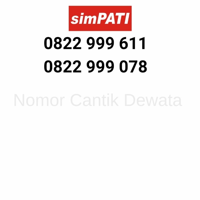 Nomor Cantik Simpati 10 Digit, Nomor Cantik Telkomsel 10 Digit, Nomer Cantik 10 Digit Seri Triple 99
