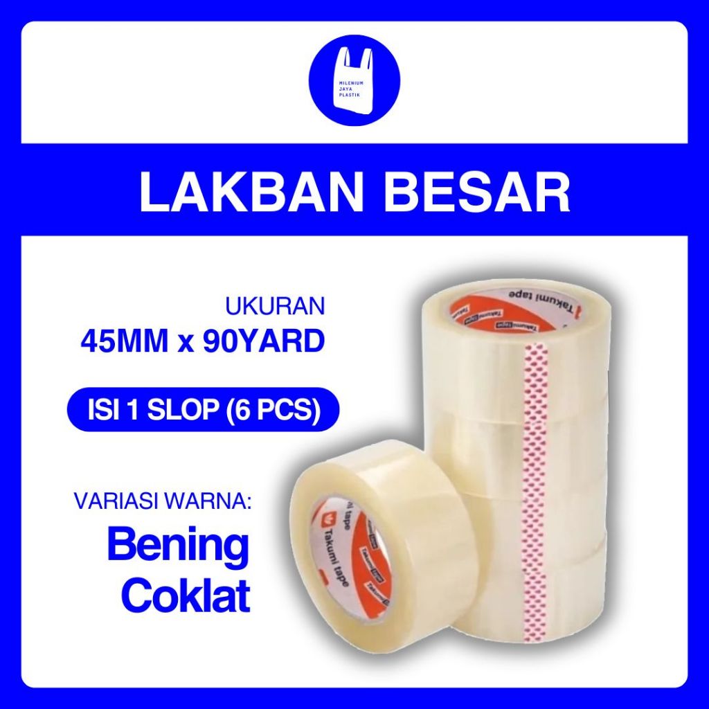 

[6 PCS] Lakban Besar Bening/Lakban Besar Coklat 45mm x 90yard