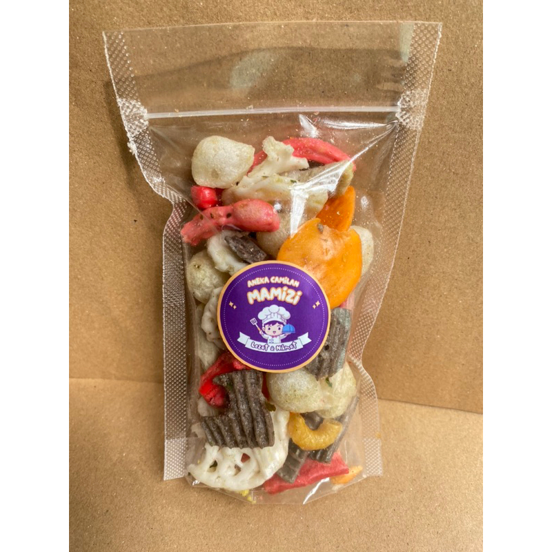 

Mamizi (50gr) Kerupuk Seblak Mix Campur Original Pedas Daun Jeruk