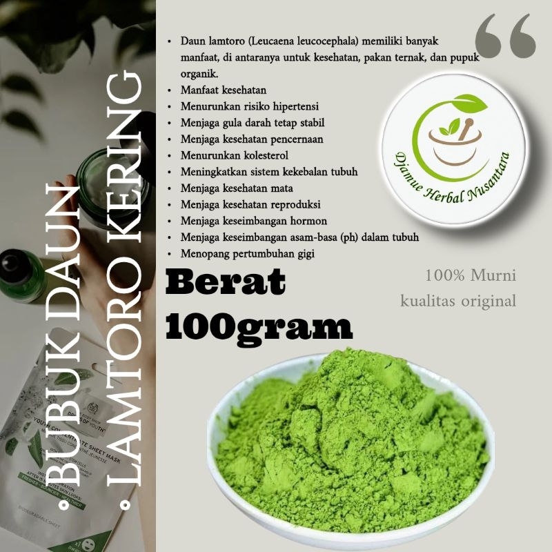 

bubuk daun lamtoro 100gram (Leucaena leucocephala) grade A