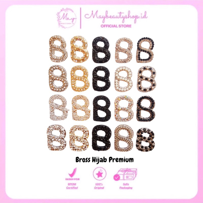 Bross Hijab ButtonScarves Kw Premium Mutiara